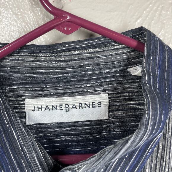 Jhane Barnes Green Long Sleeve Button Up Striped Made in Italy Shirt Mens Sz XL - Picture 3 of 6